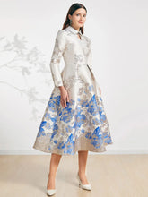Elegant Floral Jacquard Women Maxi Dress