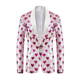 Sparkling Sequin Heart Pattern Blazer