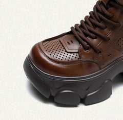 Breathable Thick High Heel Platform Boots