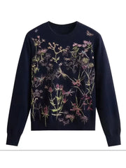 Round Neck Jacquard Sweater