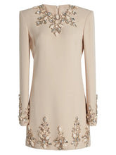 Fashion Beaded Long Sleeve Party Dress