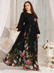 Elegant Fit And Flare Black Maxi Dress