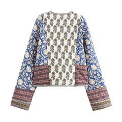 Stylish Floral Embroidered Quilted Jacket