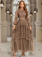 Elegant Round Neck Pendant Dress