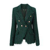 Tassel Woolen Tweed Slim Blazer