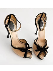 Fancy Bow Pointed Toe Heel Sandals