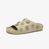 Classic Rivet Floral Slippers