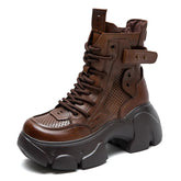 Breathable Thick High Heel Platform Boots