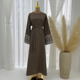 Simple Turkish Embroidered Abaya Dress