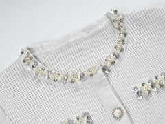 Stylish Round Neck Knitted Cardigan