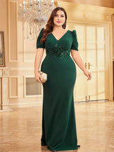 Luxury Applique Plus Size Women's Party Gown