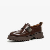 Refined Leather Women Flats Derby Shoes