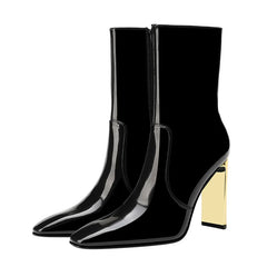 Elegant Metal Square Toe Chelsea Boots