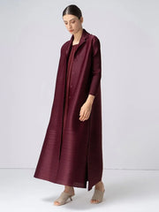 Three Breasted Pleated Women's Long Cardigan Coats
