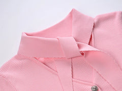 Ribbon Collar Knitted Cardigan