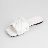 Peep Toe Slip-On Flat Sandals