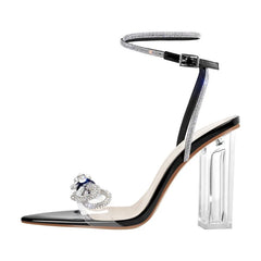 Lucite Clear Ankle Strap Sandals