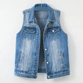 Elegant Denim Jeans Vest