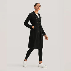Classic Double-Breasted Silk Trench Coat
