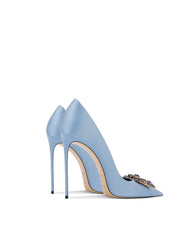 Rhinestone Square Buckle High Heels