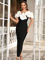 Flower Off-Shoulder Maxi Dress