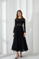 Folds Bird Lattice Hook Hollow Dress