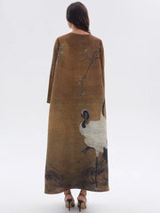 Vintage Pleated Women's Long Cardigan