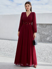 Refined Beaded Chiffon Bridesmaid Gown