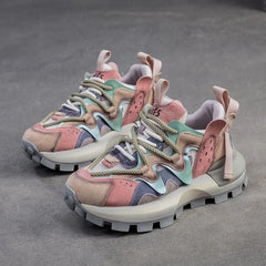 Air Mesh Genuine Leather Chunky Sneaker