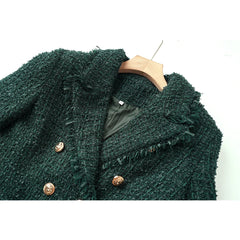 Tassel Woolen Tweed Slim Blazer