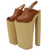 Chunky Sling Back Platform Shoes
