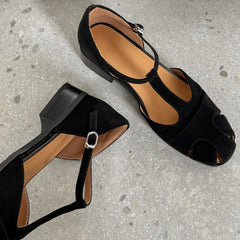 Narrow T-strap Flats Sandals