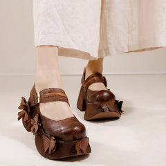 Round Spring Mary Jane Shoes
