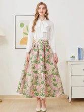 Charming Pleated Jacquard Skirt Suit