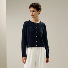 Round Neck Elegant Small Fragrant Coat