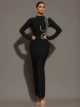 Diamonds Long Sleeves Maxi Dress