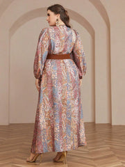 Bohemian Belted Plus Size Maxi Dress