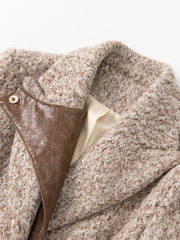 Lapel Splice Belt Windbreaker Coat