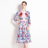 Classy Turn-down Collar Midi Dress