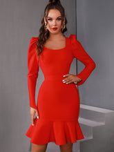 Square Collar Bodycon Dress