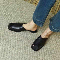 Concise Low Heel Mules