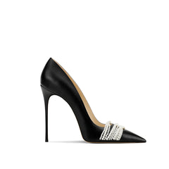 Lovely Pointed Toe Leather Heels