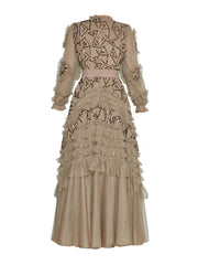 Sequins High Waist Midi Party Dress