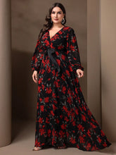 Elegant Flower Print Party Dress