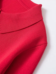 Elegant Lapel Knitted Warm Cardigan