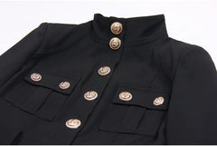 Classic Studded Button Dress Jacket