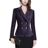 Fashionable Slim Fit Plaid Blazer