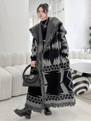 Loose Lapel Women's Long Sleeve Cardigan