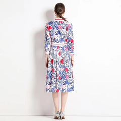 Classy Turn-down Collar Midi Dress
