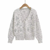 Casual Iny Sequins Open Cardigan